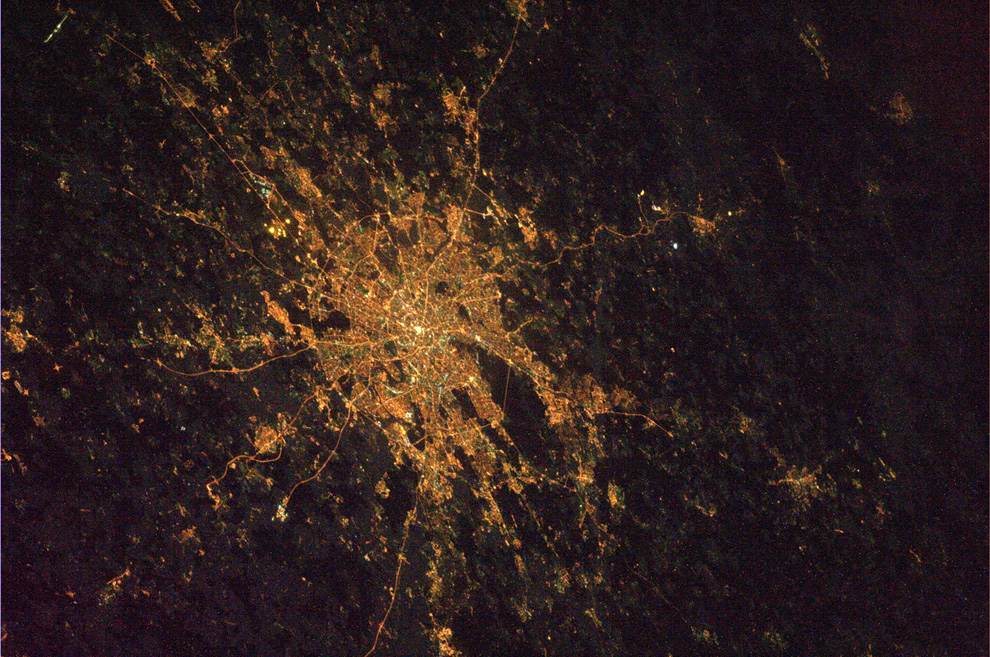 Moscow at night from space