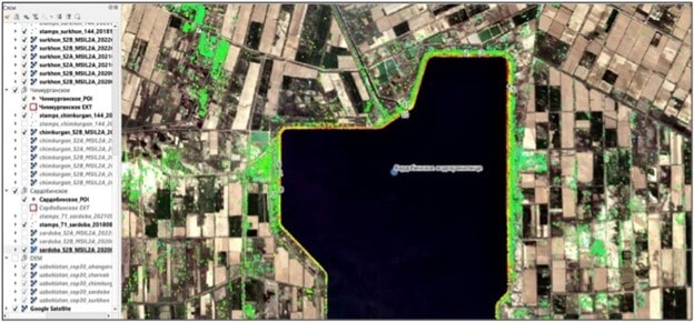 Displacement study at the Sardoba Reservoir (Uzbekistan) before dam failure