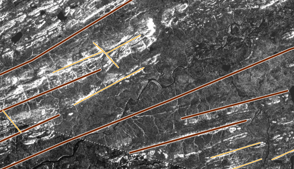 Figure 6. Fragment of the space structural scheme based on Sentinel-1 data