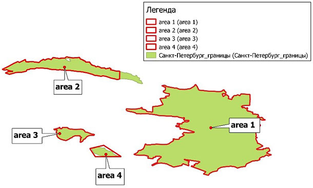 Обобщенная схема расположения районов для монопокрытия