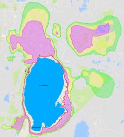 Граница зоны подтопления территории, прилегающей к озеру Смолино (включая озеро Исаково)