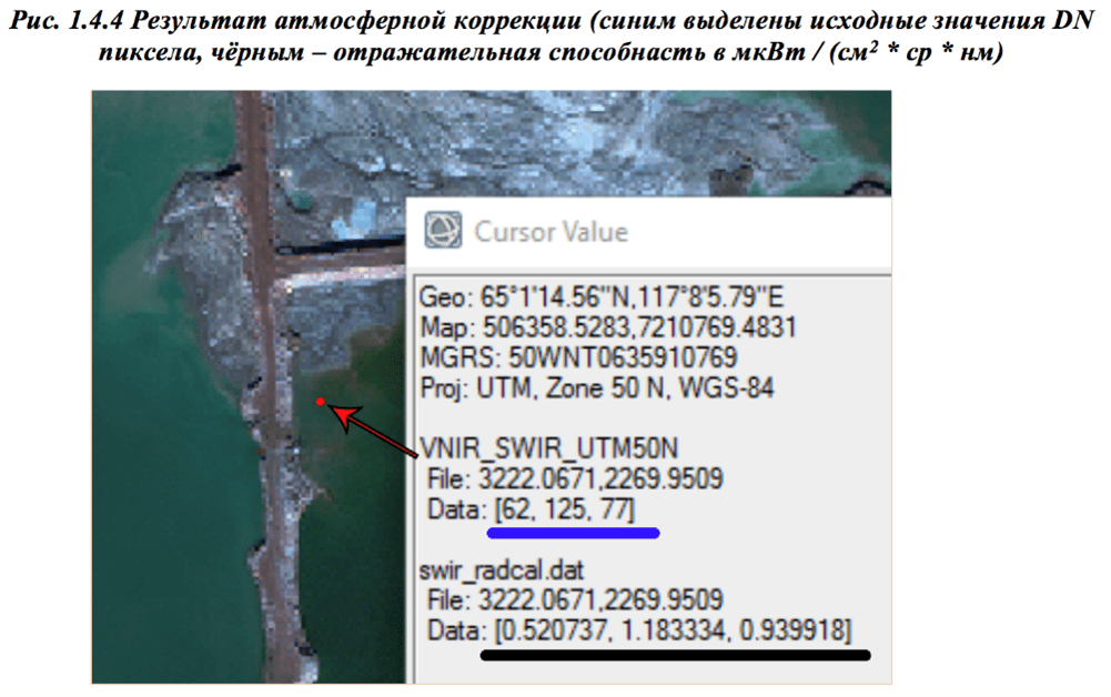 Radiometric calibration of the image