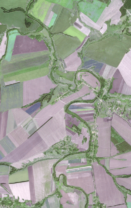 Снимок со спутника Sentinel-2B, город Ливны площадью 2260 км2