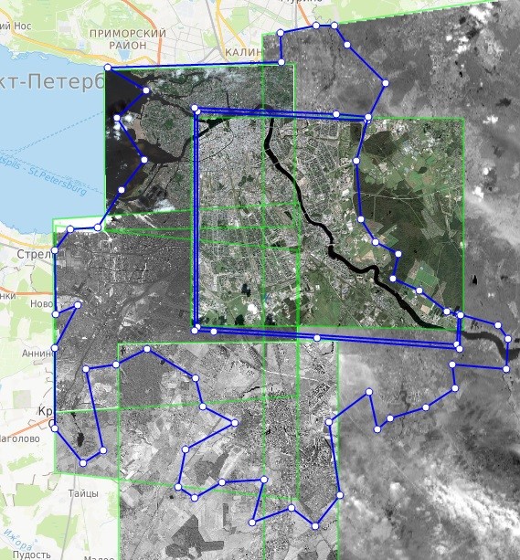 Схема покрытия на южный (south) район изображениями Pleiades, WorldView-1 и GeoEye-1.jpg