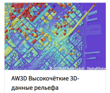 AW3D Высокочеткие 3D-данные рельефа