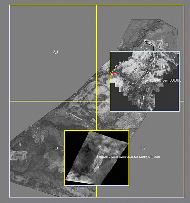 Cutting the orthophotomap to the sheets (with areas).