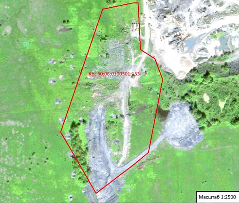 Снимок «WorldView-2» от 11 июня 2011 года с нанесенными границами участка