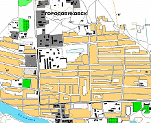 Пример фрагмента цифровой топографической карты в ArcMap масштаб 1:25000