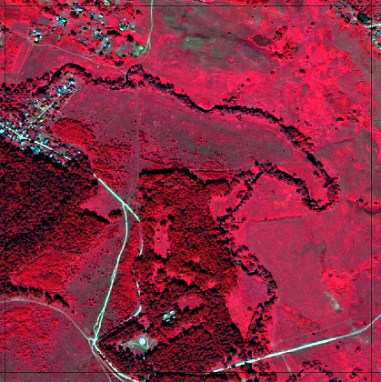 Key area with kilometer grid, infrared image (NRG)