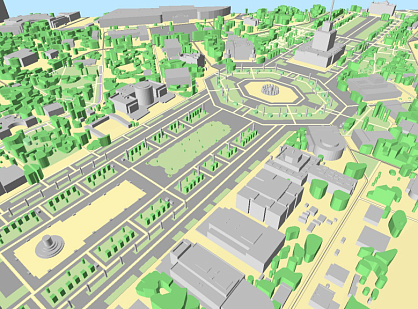 Creation of a digital city model (3D) for large cities