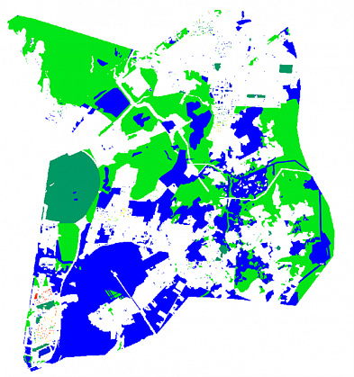 Regional digital 2D model of obstacle heights