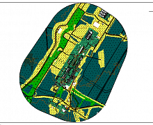 Digital topographic plan of open use, scale 1:5000 for the development of a planning project and a land survey project