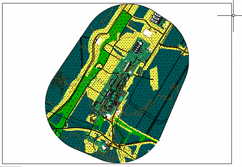 Digital topographic plan of open use, scale 1:5000 for the development of a planning project and a land survey project