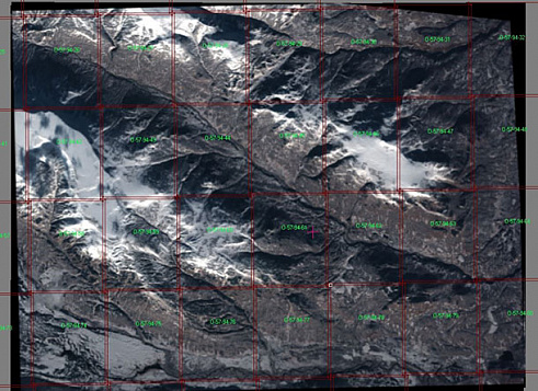 The general scheme of the created orthophotomaps (cutting into sheets of topographic maps)