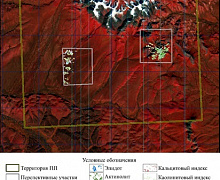 Figure 4. Ore-promising areas identified based on space survey materials