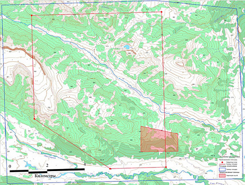 The general scheme of the area of work and planning and high-altitude basis