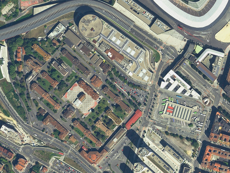 Aerial imagersy of Bilbao, Spain. Hexagon, 30 cm resolution