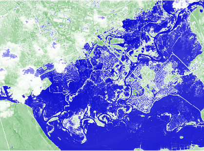 Calculation of insurance risks using remote sensing of the earth (RS) materials
