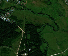 Key area with kilometer grid, image in natural colors (RGB)