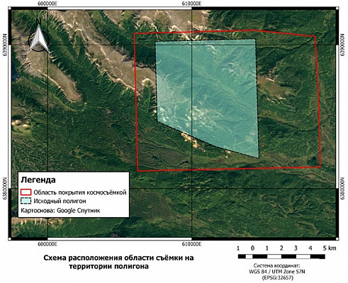 The layout of the area of work of the Russian Federation, Kamchatka Territory area – 120 km2