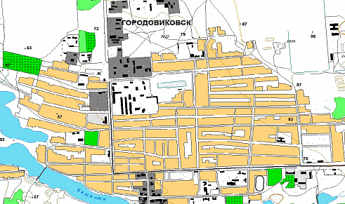 Fragment of digital topographic map in ArcMap scale 1:25000