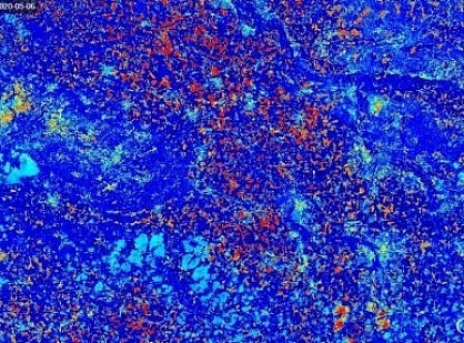 Satellite imagery captures drought in Europe