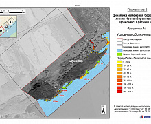 Dynamics of changes in the shape of coastline of Novosibirsk reservoir near the Krasny Yar settlement (fragment A1).
