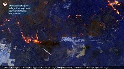 Fires in Australia 2019 satellite view