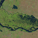 Volga river, satellite image from Landsat - 8 © NASA, USGS, date of shooting 28.05.2013