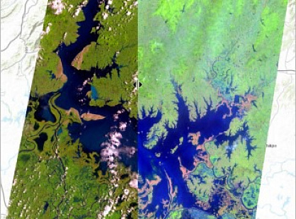 Land cover classification for measuring endangered lakes