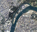г. Пхеньян, Северная Корея, снимок со спутника KazEOSat-1 © АО Казакстан Гарыш Сапары, разрешение 1 м