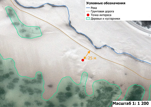 Рис. 2 Картосхема на основе снимка с КА WorldView-3 от 16 февраля 2017 года
