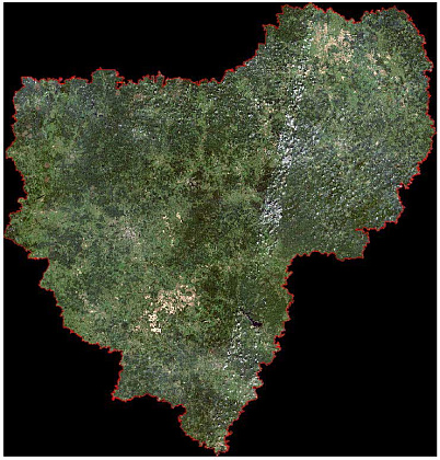 Мозаика, составленная из космических снимков Sentinel-2A, на Август 2019 (покрытие 100%)