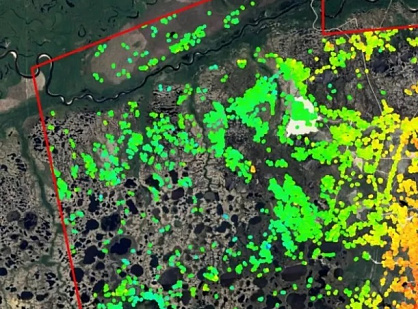 Interferometric processing of radar space images on the territory of the developed field