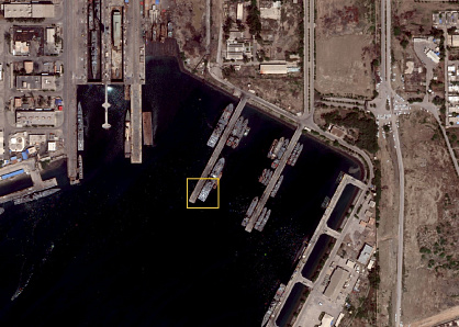 Comparison of real spatial resolution of space image with artificially enhanced one