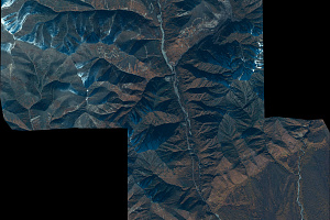 An example of merged ortho-images from Pleiades satellites.