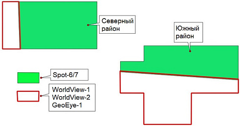 Схема расположения района заказа и поставки данных на территории Кемеровской области: 2304 км2