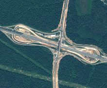 Road junction construction, Russia. WorldView-2 satellite, 2014 ©DigitalGlobe