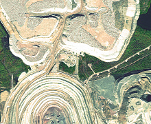 Open pit diamond mining. WorldView-3 satellite ©DigitalGlobe
