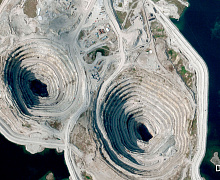 Diavik diamond mine, August 2014. QuickBird satellite ©DigitalGlobe